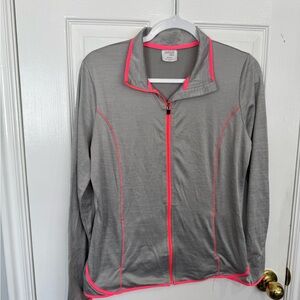 Danskin Gray Active Top with Neon Pink Trim